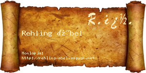 Rehling Ábel névjegykártya