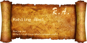 Rehling Ábel névjegykártya